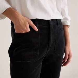 Quince Organic Stretch Corduroy Flare Pants in NAVY (not black) Size 16 NWOT